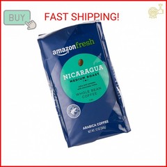 Amazon Fresh, Nicaragua Whole Bean Coffee, Medium Roast, 12 Oz