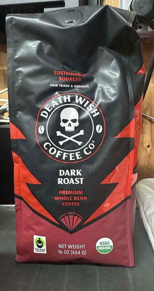 Death Wish Coffee Whole Bean Coffee – 16oz. 03/2026