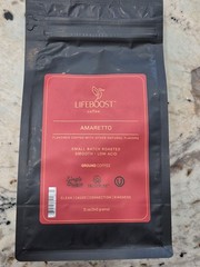 LIFEBOOST Whole Bean or Ground AMARETTO Coffee Low Acid Single Origin Organic