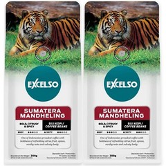 EXCELSO Indonesia Coffee Sumatera Mandheling 200g Pack of 2 Whole Bean or Ground
