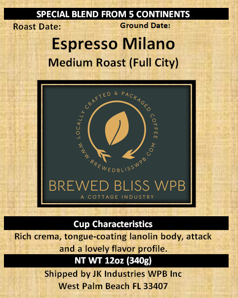 Roasted on Demand Coffee: Espresso Milano