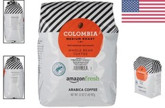 Colombia Medium Roast Whole Bean Coffee 32 Oz Balanced Full-Bodied Flavor