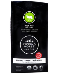Kicking Horse Kick Ass Dark Roast Coffee, Whole Bean & Ground, Organic 2.2lb+10o