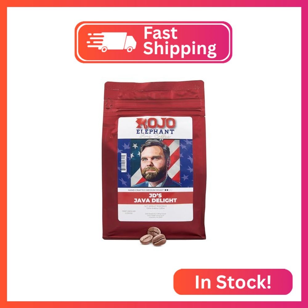 Rojo Elephant J.D.’s Java Delight Handcrafted Ground Coffee, 100% Arabica Beans,