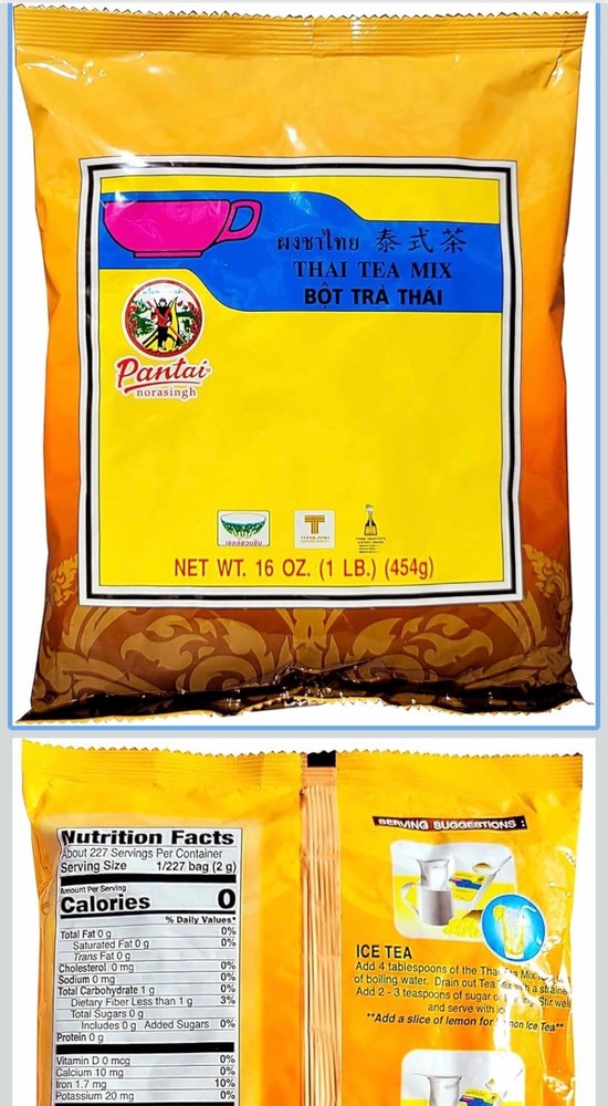 Thai Iced Tea Mix, Traditional Restaurant Style, 16 oz. (Pack of 6)