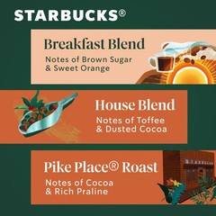 Starbucks Whole Coffee Beans Medium Roast Hot Or Iced Coffee Variety Pack Three
