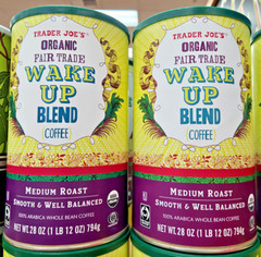 Trader Joe’s Organic Wake Up Blend Medium Roast Whole Bean Coffee 28oz (2 Rolls)