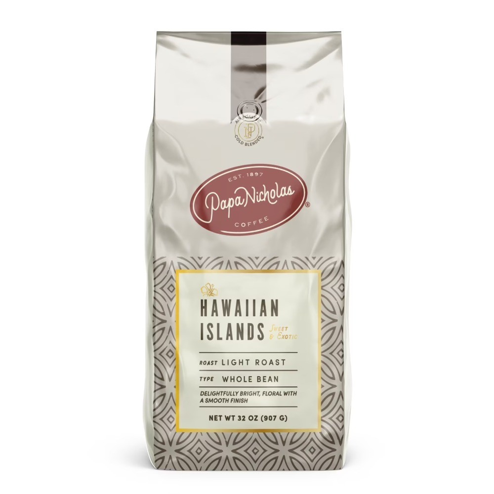Fresh Hawaiian Island Blend Light Roast Whole Coffee Beans 2 Pound Bag