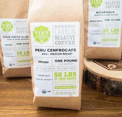 Tiny Footprint Peru Medium Roast Coffee Whole Bean Organic Fair Trade 16oz