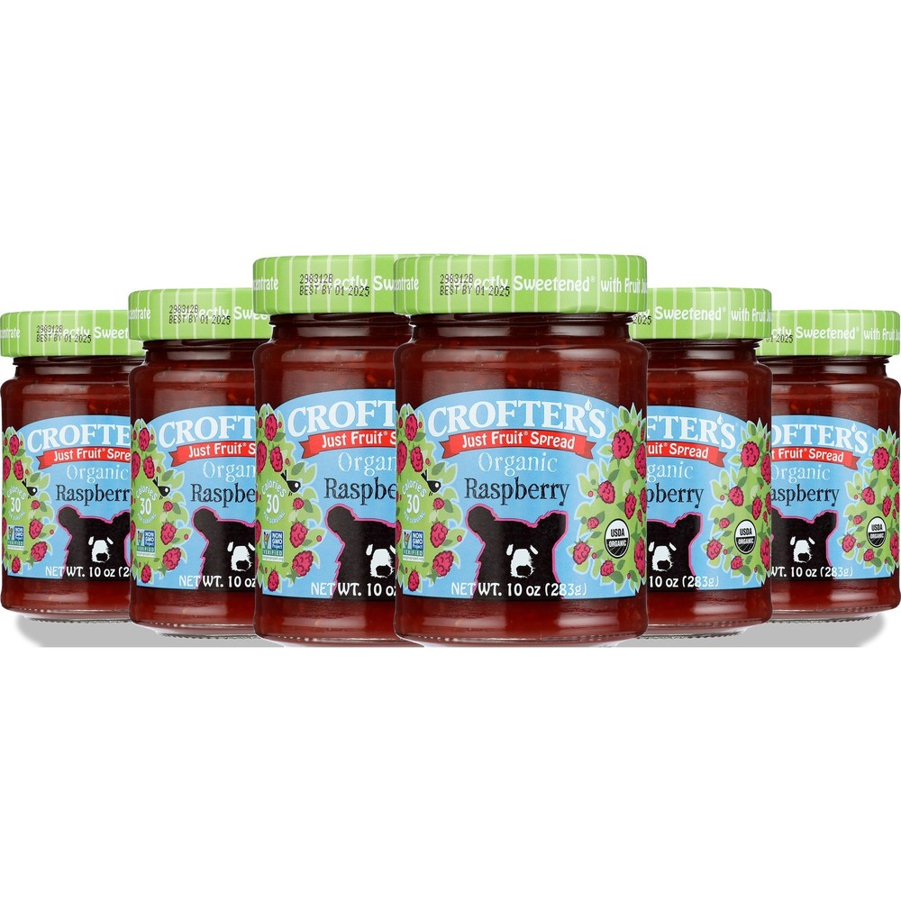 Crofter’S Raspberry Organic Fruit Spread 10 Oz Jar 6 Pack