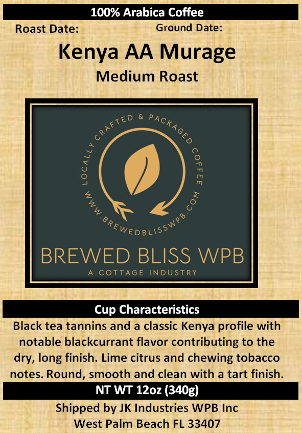 Roasted on Demand Coffee: Kenya AA Murage