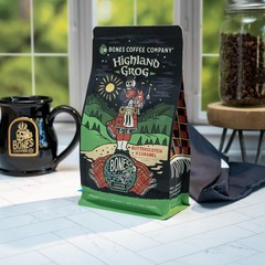 Bones Coffee Company Highland Grog, Butterscotch Caramel 12 Ounce (Pack of 1)