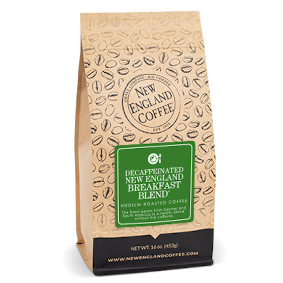 NEW ENGLAND COFFEE BREAKFAST BLEND DECAF WHOLE BEAN COFFEE 16OZ