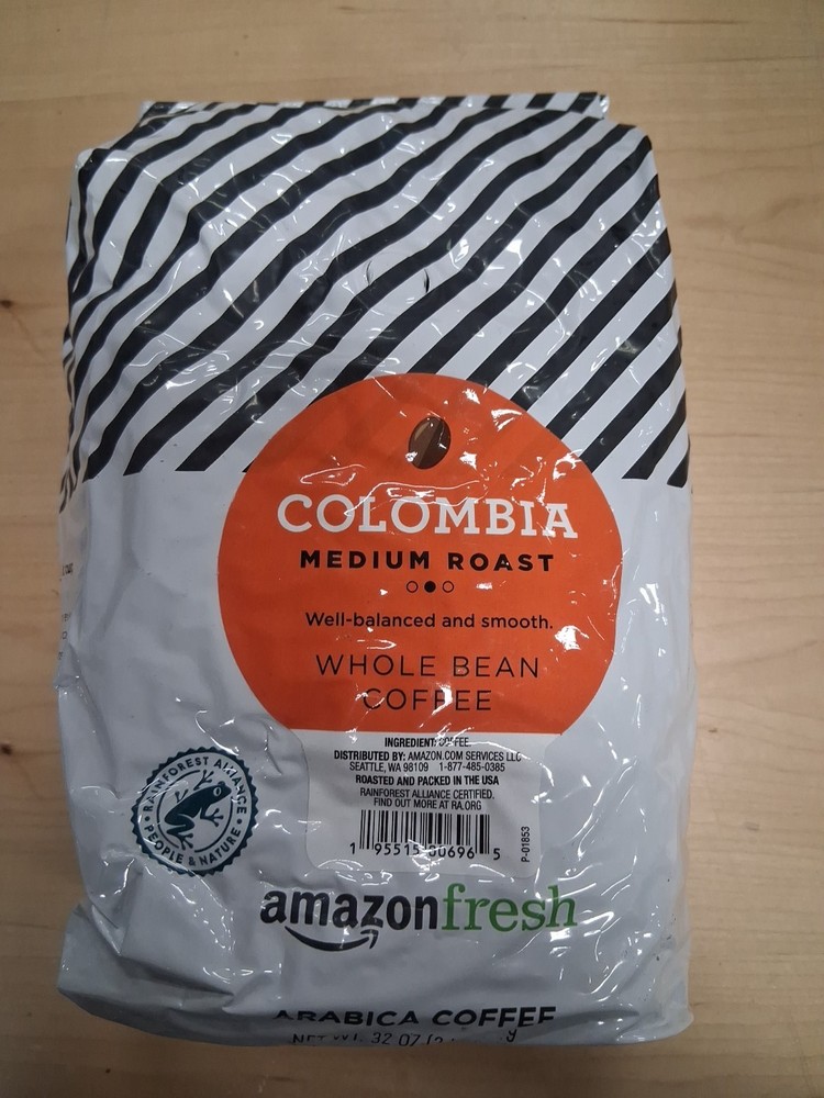 Amazon Fresh, Colombia Whole Bean Coffee Medium Roast, 32 Oz