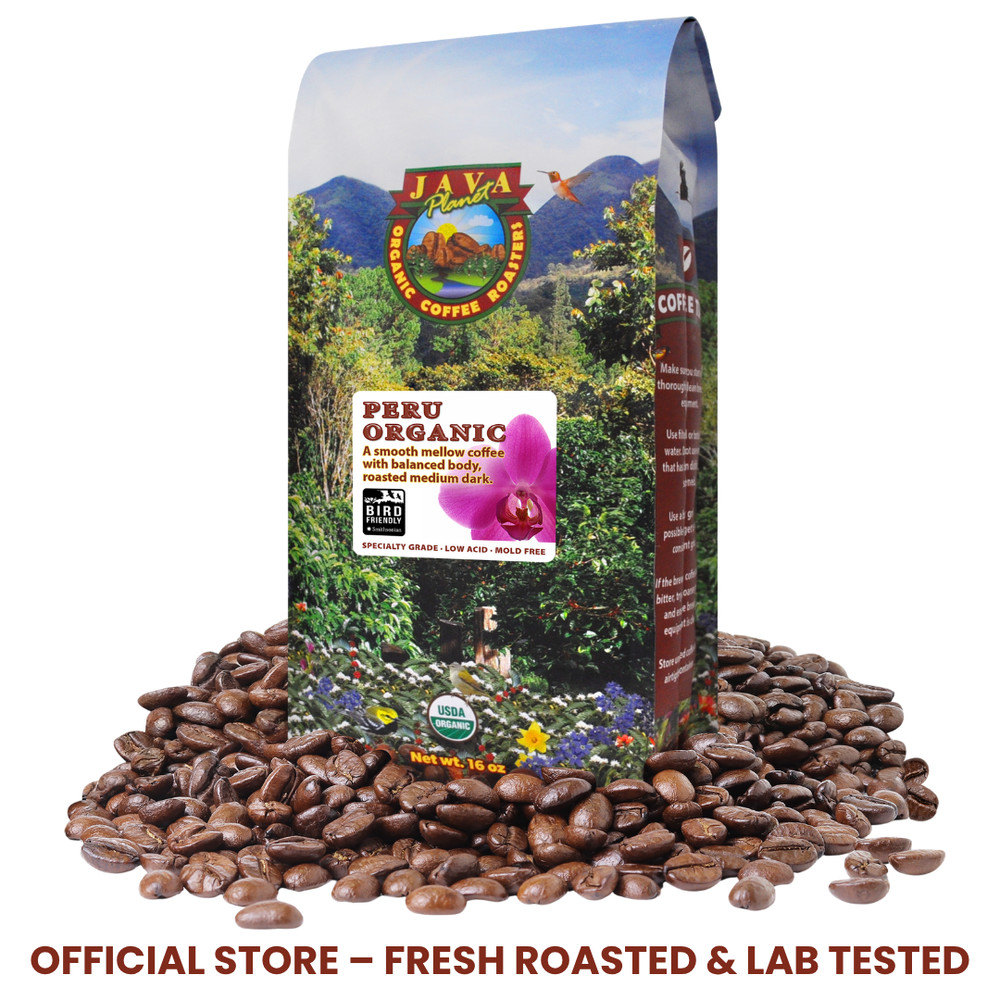 Java Planet Peru Organic Coffee Low Acid Mold Free Beans/Ground