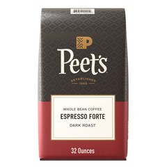 Peet’s Coffee, Dark Roast Whole Bean 32 Ounce (Pack of 1), Espresso Forte