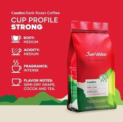 Juan Valdez Cumbre Whole Bean Coffee, Dark Roast 16 oz each 2 PACK