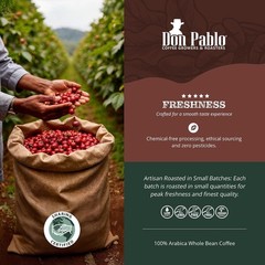 Don Pablo 100% Arabica Coffee – Signature Medium-Dark Roast, Low Acidity 32oz