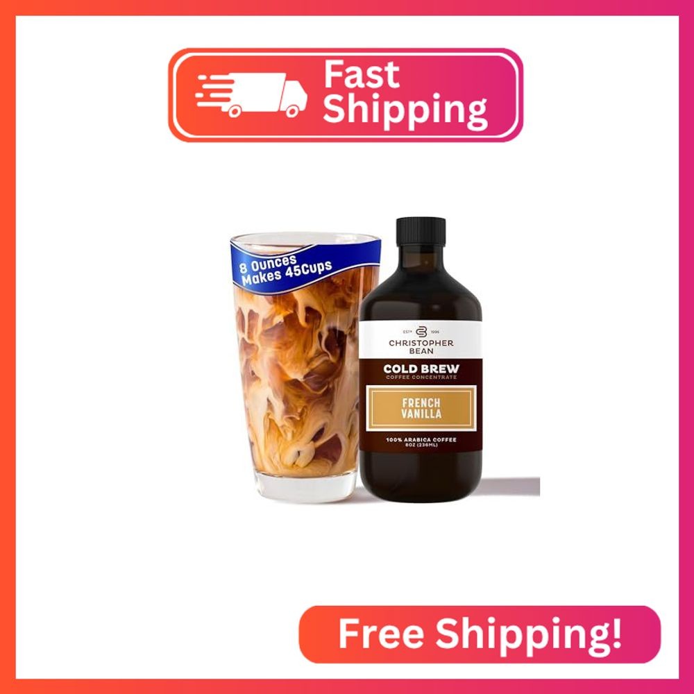 Christopher Bean Hand Crafted French Vanilla Flavored Coffee – Unsweetened Cold