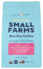 Organic Goodsam Small Farms New Day Coffee 12 Oz Whole Bean Medium 6 Pack