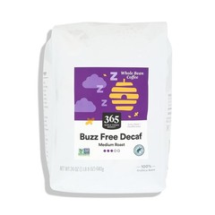 Whole Bean Decaf Coffee 365 Whole Foods Market Buzz Free 24 OZ (680g)