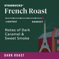 2 Starbucks French Roast, Whole Coffee Beans,Dark Roast Hot or Iced Coffee,12 oz