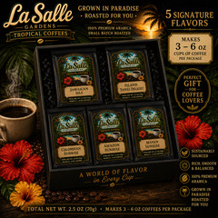 LaSalle Gardens Tropical Coffees 5 Signature Flavors Trial Sizes in Gift Box