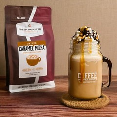 Salted Caramel Mocha Flavored Coffee 12 oz Medium Roast Kosher Whole Bean