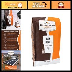 Fresh Roasted Dark Brazil Whole Bean Coffee, Medium-Dark Roast, Kosher, 5 lb