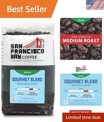 SF Coffee Whole Bean 2LB Medium Roast Swiss Water Processed Decaffeinated, De…