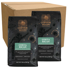 COPPER MOON WHOLE COFFEE BEANS COSTA RICAN BLEND MEDIUM ROAST ARABICA 4 POUNDS ~