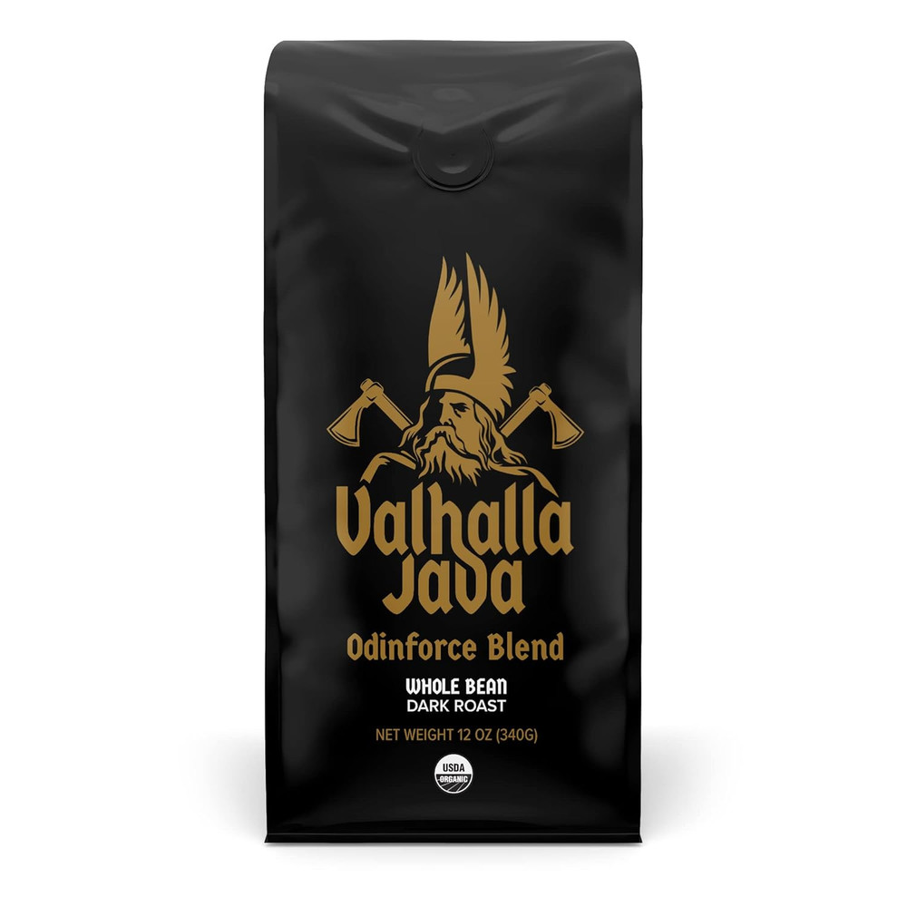 Death Wish Coffee, Valhalla Java Odinforce Blend Whole Bean, USDA Organic and Fa