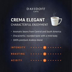 New DAVIDOFF Crema Elegant Whole Beans- 6/12 Intensity – 500 g | Free Shipping