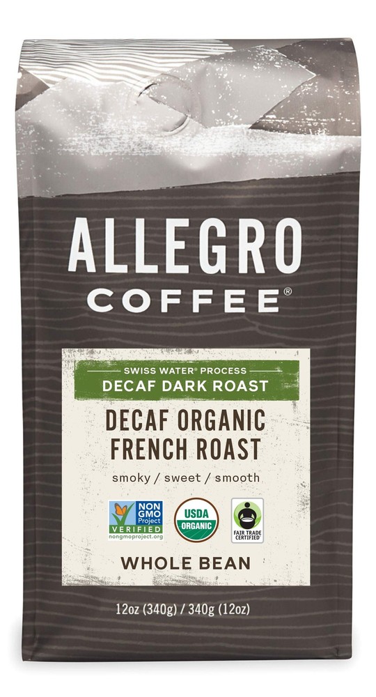 Allegro Coffee Decaf Organic French Roast Whole Bean 12 Ounce (Pack of 1)
