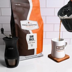 Fresh Roasted Coffee, Dark Brazil, 5 lb (80 oz), 80 Ounce (Pack of 1), Coffee