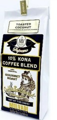 5 PACK- Mulvadi 10% Kona Blend Coffee TOASTED COCONUT – 7oz Hawaii coffee