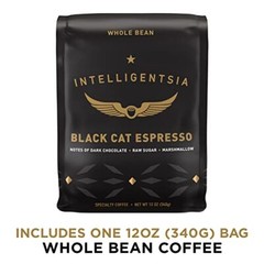 Coffee, Medium Roast Whole Bean Coffee – Black Cat Espresso 12 Ounce Bag with…