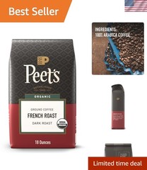 USDA Organic Dark Roast Coffee – 100% Arabica French Roast, 18 Ounce Bag