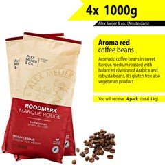 4kg Alex Meijer co. Amsterdam coffee beans, Aroma red, Decaf, Espresso, Dark