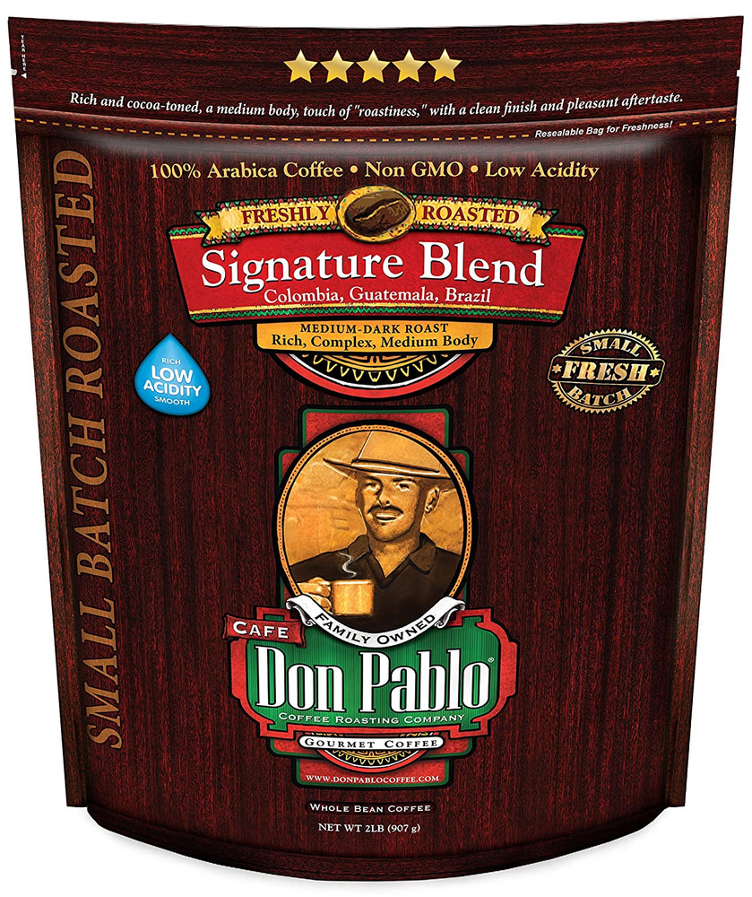 Don Pablo Gourmet Coffee – Signature Blend – Medium Dark Roast – Whole Bean C…