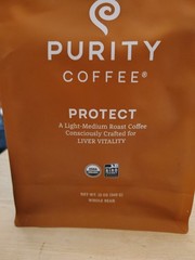 Purity Coffee PROTECT High Antioxidant Light-Medium Roast Whole Bean (12oz Bag)