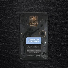 Copper Moon Tropical Coconut Flavored Whole Bean Coffee 32 Ounce Pack