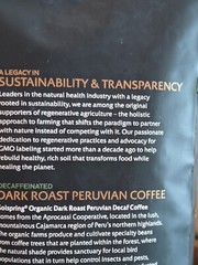 Solspring Organic Peruvian Dark Roast Coffee, 16 oz Decaf Whole Bean Qty 6