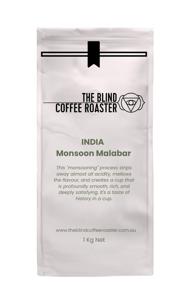 The Blind Coffee Roaster INDIA Monsoon Malabar Fresh Roasted Coffee Beans 1kg