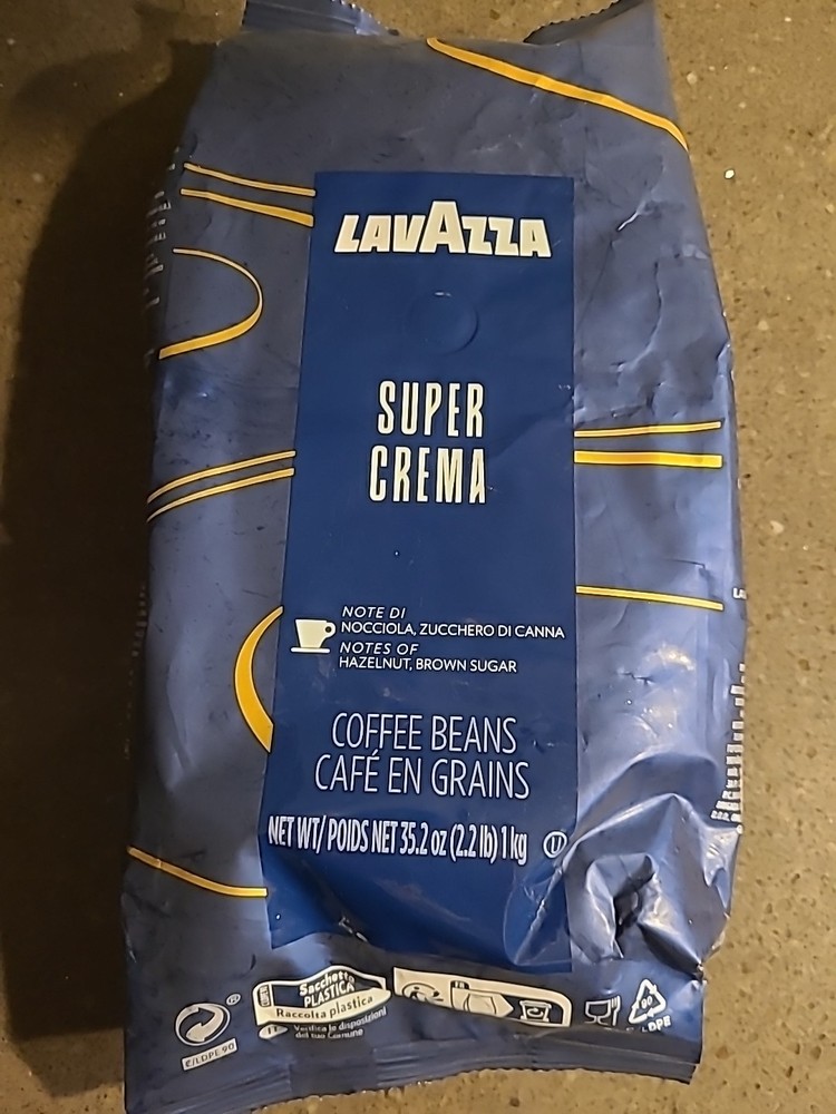 Lavazza Super Crema Coffee WholeBean Hazelnut Brown Sugar 2.2Lb Bb-08- 2026