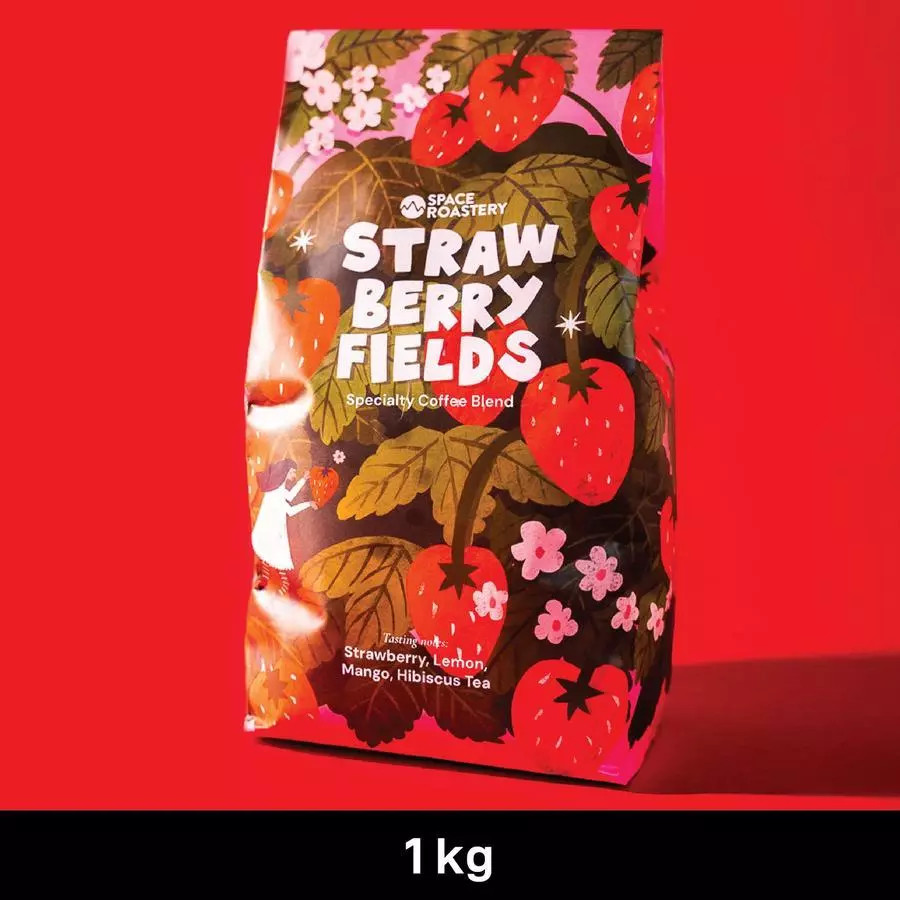 BEST NEW! Strawberry Fields Specialty Arabica Coffee Beans by Space Roastery