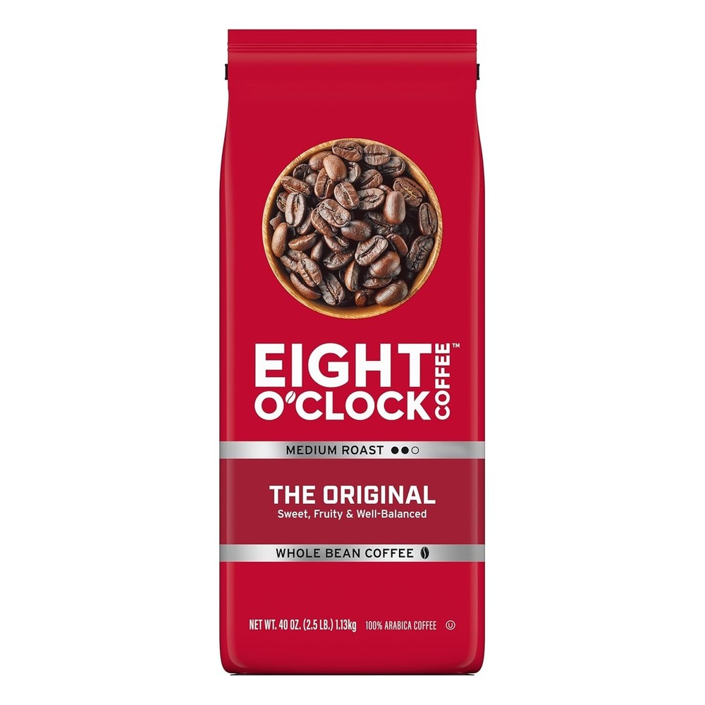 Eight O’Clock The Original 100% Whole Bean Coffee, Medium Roast, Kosher, 40 Oz