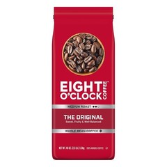 Eight O’Clock The Original 100% Whole Bean Coffee, Medium Roast, Kosher, 40 Oz