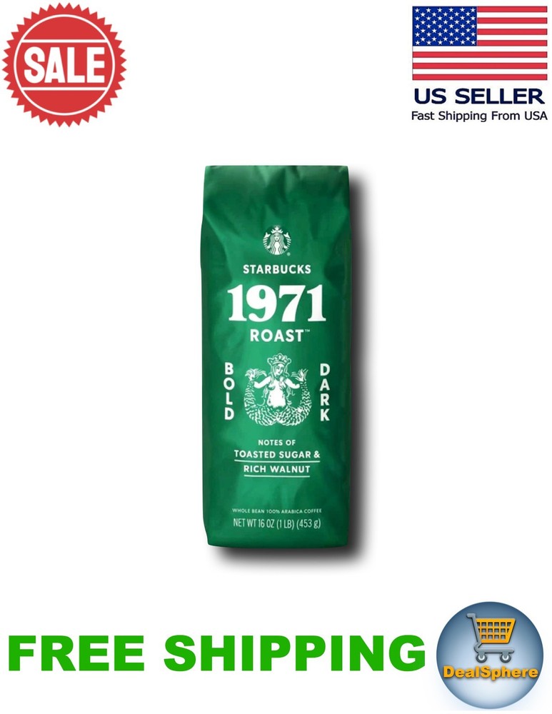2026 Starbucks 1971 Dark Roast Whole Bean Coffee 1lb / 16oz / 453g Bag
