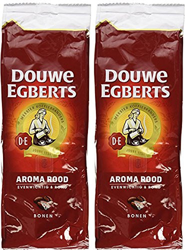 2 Packs Douwe Egberts Aroma Rood Whole Beans Coffee x 17.6oz/500g